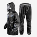 Men's Waterproof Bike/Scooter Solid Rain Coat with Jacket and Pants - Ultimate Protection and Comfort, Adjustable Hood, Elastic Waist. 