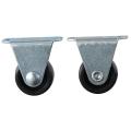 4Pcs Low Profile Black Rubber Caster Wheels Small Trolley Wheels 1'' Fixed Castors Workbench. 