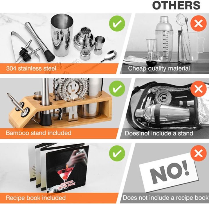 10pcs%20Bar%20Cocktail%20et%20Drink%20Making%20haker%20Kit%20tainless%20Mixer%20Making%20with%20Bamboo%20Rack%20550ml%20-%20Image%205