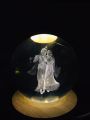 3D Decor Crystal Ball LED Night Light - Radha Krishna. 