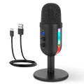 RGB Gaming Microphone for PC Computer Recording USB Condenser Microphone Podcasters Be Influencers Gamers Studio Mic Easy Install. 