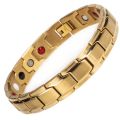 Bio Magnetic Bracelet 4 in 1 Health Energy Gold Plated Stainless Steel Power Therapy Magnetic Bracelet For Men/Women. 