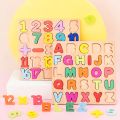2-Pack Wooden Alphabet and Number Puzzle Set for Kids Learning. 