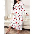 Women'S Sleepwear Long Sleeves Nightgown Print Tee Sleep Dress. 