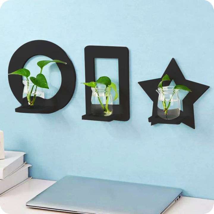 Moon%20Star%20Round%20Square%204pc%20Wall%20Shelf%20Decor%20Rack%20In%20Black%20-%20Image%202