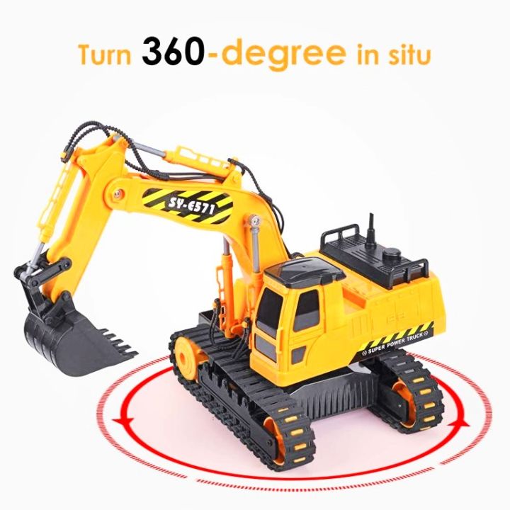 Remote Control Excavator Toy, Digger Hydraulic Construction Vehicles RC Trucks Toys For Boys Girls Kids ( 3-10 Year)