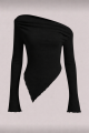 Grunge Asymmetrical Rib Top For Women. 