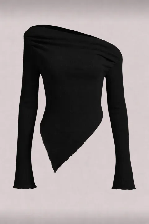 Grunge%20Asymmetrical%20Rib%20Top%20For%20Women%20-%20Image%204