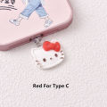 MINISO 3D Resin Hello Kitty Phone Dustproof Plug For iPhone Samsung Xiaomi Huawei Type C Android Charging Port Dustplugs. 