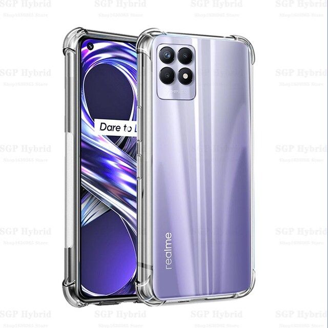 Realme 8i / Narzo 50 (Same Size) Clear Transparent Shockproof Soft Tpu Cover Case