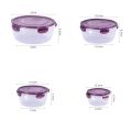 1/4Pcs Safe Plastic Round Storage Box with Lid Sealed Rectangular Food Containers Stackable Trasparent Crisper. 