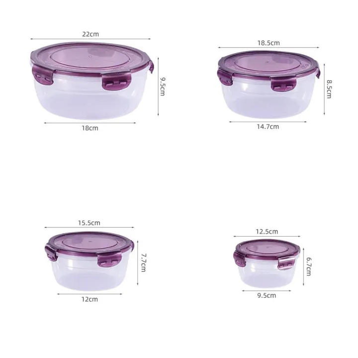 1/4Pcs%20Safe%20Plastic%20Round%20Storage%20Box%20with%20Lid%20Sealed%20Rectangular%20Food%20Containers%20Stackable%20Trasparent%20Crisper%20-%20Image%202