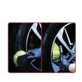 Detailing Tool Soft Bristle Car Tire Brush Heavy Duty Durable Design Wheel Cleaning Brush Short Handle Ergonomic Handle Automotive Detailing Tool Outdoor Cleaning. 