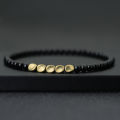 lsera jewelry gift Pu tiger's eye bra gold bracelet natural substance 4mm small bead color copper charm braclet men and women. 