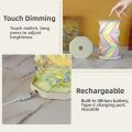 Unique Mini Rotating LED Touch Night Light Rechargeable Dimmable Foldable Paper Lamp Portable Home Decor Folding Table Lamp Travel Gifts. 