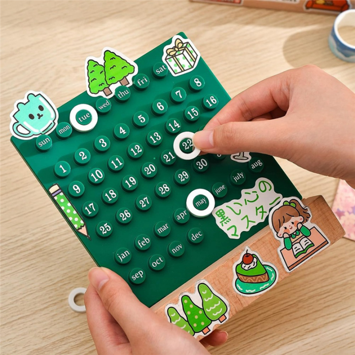 Wooden%20Desk%20Calendar%20Perpetual%20Calendar%20Retro%20Home%20Unique%20Gifts,Month%20Date%20Display,%20Desk%20Decorations%20for%20Office%20Pink%20-%20Image%207