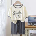 New Yaseller Homewear Seven-quarter Sleeve Set Boys Girls Pamas Summer Thin Medium Large Children Air Conditioning Clothes. 
