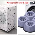 Cover For All Size + Non-slip Feet Pads For Washing Machine. 