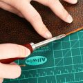 Leather Edge Beveler with Leather Skiving Tools,Daubers,Sanding Strip, Clips,Wood Leathercraft Edge Slicker Burnisher. 