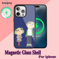 Sutuiying CHARLIE AND LOLA Phone Case For iPhone Charging 13 14 Portable 15 11 12 Pro Max Plus Glass Magsafe Magnetic Shell. 