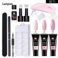 Lanyun Nail Gel Set 6W LED Lamp Full Manicure Set Quick Extension Nail Kit Gel Building Polygels Set For Nail Polish Tool Kit. 