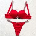 Difutagui Women's Thong Women's Panties Underwear Solid Color Thong Hot Selling Women's Underwear Rhinestone Letter Pattern Underwear. 