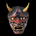 Halloween Japanese Color Bonjour Noh Kabuki Demon Mask Hundred Ghosts Night Out Resin Ghost Samurai Props Prom Party Mask. 