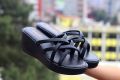 2025 Elegant Krazing Pot Light Leather Peep Toe Wedge Heels Gladiator Summer Shoes Casual Platform Increase Brand Modern Women Sandals. 