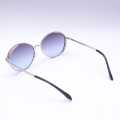 Blue/Silver Circular Sunglasses For Women. 