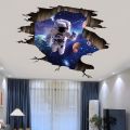 Wallpaper ceiling home décor kids room planet starry sky wall breaker space 3d astronaut vinyl sticker design art mural. 