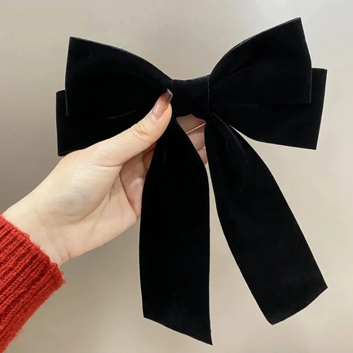 Girls%20Black%20Red%20Big%20Velvet%20Bow%20Hair%20Clip%20For%20Women%20Vintage%20Wedding%20Long%20Ribbon%20Korean%20Hair%20Pin%20Barrette%20Fashion%20Hair%20Accessories%20-%20Image%206