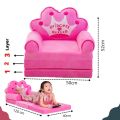 Three Layer Soft Plush Cushion Baby Sofa Seat Or Rocking Chair For Kids - Best Birthday Gift For Kids Fabric Sofa (Finish Color - Pink, Pre-Assembled). 
