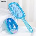 Sutuiying 2pcs/set Mini Egg Tangle Hair Brush Hollow massage comb Detangling Profesional Hair Brush Hair Styling Hairdressing Comb For Travel. 