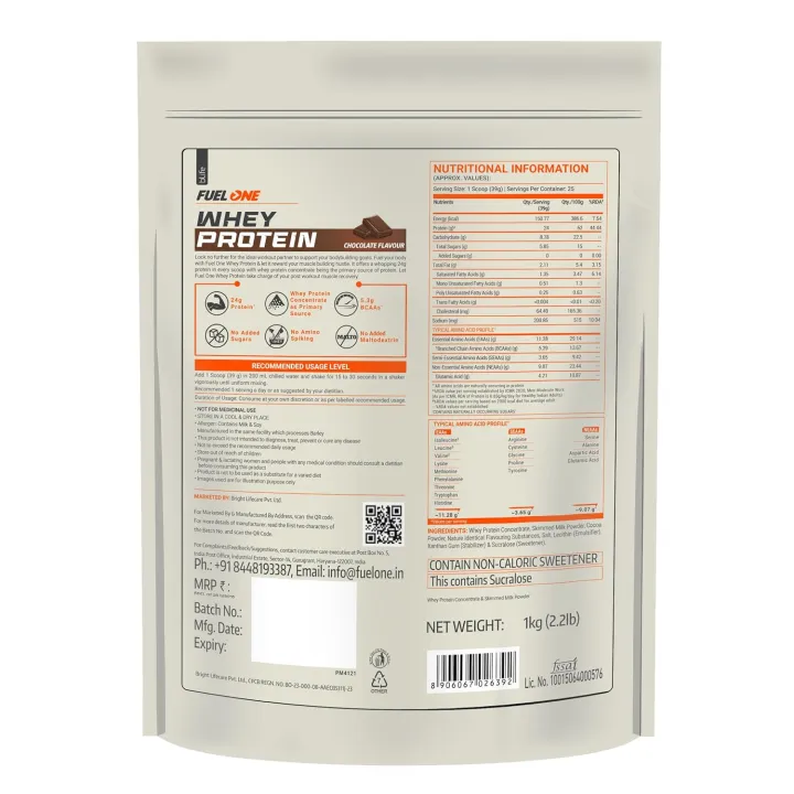 MuscleBlaze%20Fuel%20One%20Whey%20Protein%20Powder%201kg%20Chocolate%20Flavor%2024g%20Protein%205.3g%20BCAA%2011.3g%20EAA%204.2g%20Glutamine%20-%20Image%203