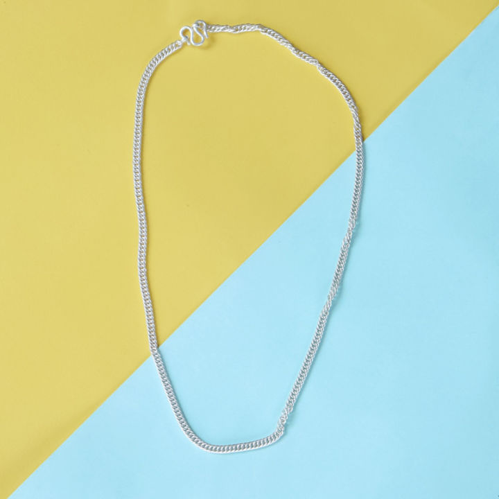 Pure Silver Chain Design Necklace For Unisex, 13.47g