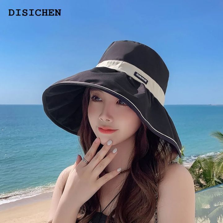 DISICHEN%20Portable%202023%20new%20Women's%20bucket%20hat%20Solid%20bow%20style%20Panama%20caps%20fashion%20luxury%20hat%20fisherman%20hat%20Ladies%20summer%20sun%20Travel%20Beach%20Hat%20-%20Image%205
