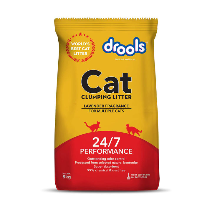 Drools Clumping Lavender Fragrance Cat Litter (For multiple cats) 5kg By HAMROPETS