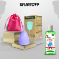SMARTCUP Menstrual Cup FDA Approved Medical grade Silicone (LARGE/30ML/SCS-105)With Wash Free. 