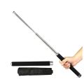 Self Defence Stick Walking Stick Black non monitored Alarm type 3 dB Shape Round, Stainless Steel Self-Defense Foldable Pointer & Safety Hiking Stick, Extendable Safety Wand with Non-Slip Grip & Nylon. 