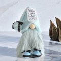 Creative Cartoon Christmas Blue Faceless Doll Exquisite Festive Faceless Dwarf Ornament Cute Soft Dwarf Standing Doll New Year Gift. 