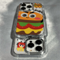 Emoji French Fries Burger Couples Case Compatible for IPhone 7Plus 8Plus 11 15 14 12 13 Pro Max 6 7 Plus XR XS Max X SE 2020 Soft Cover. 