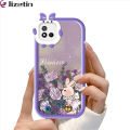 Jizetin for Realme C11 2021 / C20 C20A Back Cover Rose Rabbit Square Camera Soft Rubber Phone Case. 
