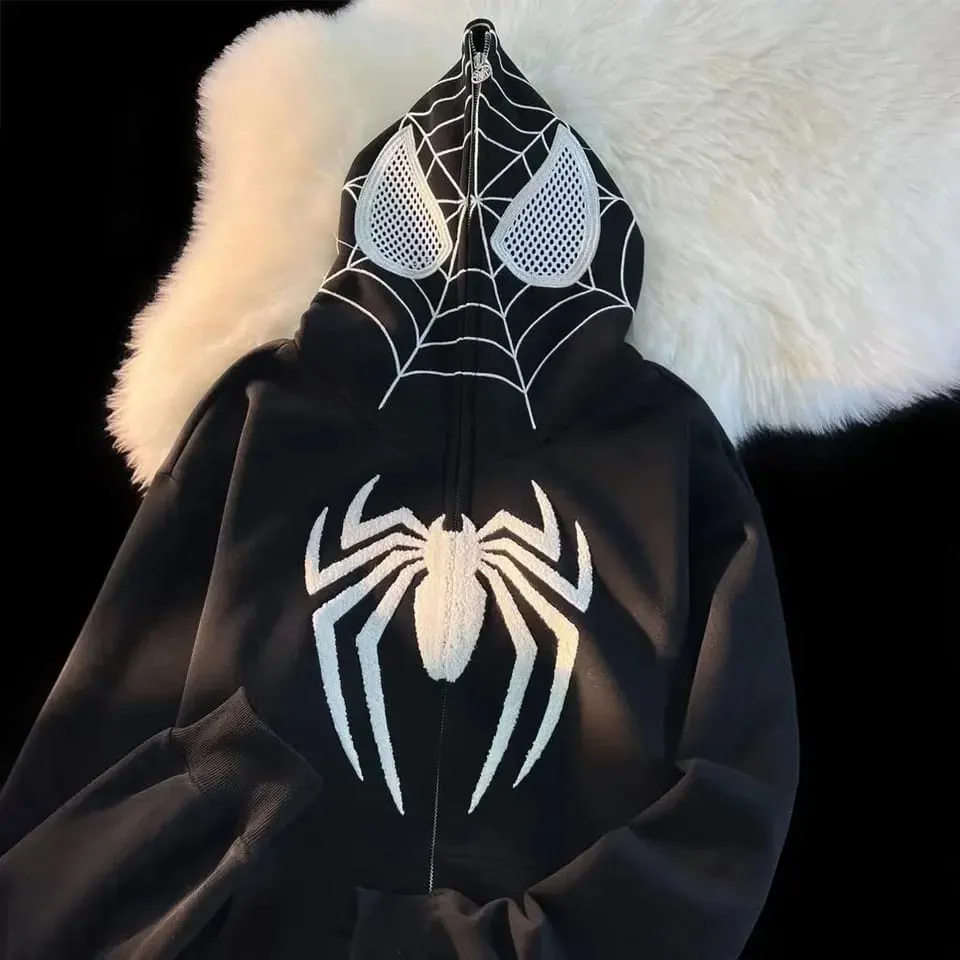 Masked Spider Man Zipper Hoodies Jacket Outwear For Men