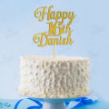 Divora PERSONALISED Custom Happy 16th Birthday Cake Topper For Party Celebration, Boy or Girl Birthday Toppers Cake Decoration with ANY AGE 18th, 21st, 24th. 