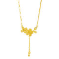 Vietnam sand gold double flower tassel necklace imitation gold clavicle set chain Internet celebrity with the same bridal flower wedding flower jewelry. 