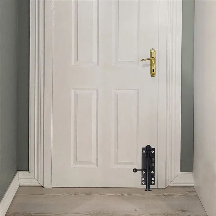 ARELENE%202X%20Heavy%20Duty%20Slide%20Bolt%20Gate%20Latch%20with%20A%20Padlock,Horizontal%20Bolt%20Latch%20Floor%20Latch%20Hardware%20and%20Lockable(Black,6%20Inch)%20-%20Image%206