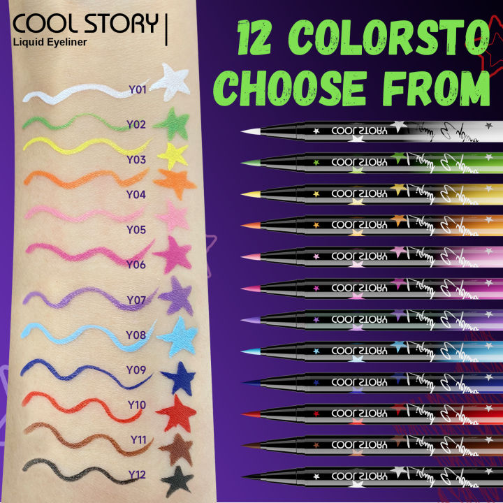 coolstory%20cool%20color%20eyeliner%20matte%20long%20lasting%20quick%20dry%20waterproof%2012%20color%20paint%20face%20color%20cross-border%20makeup%20-%20Image%203