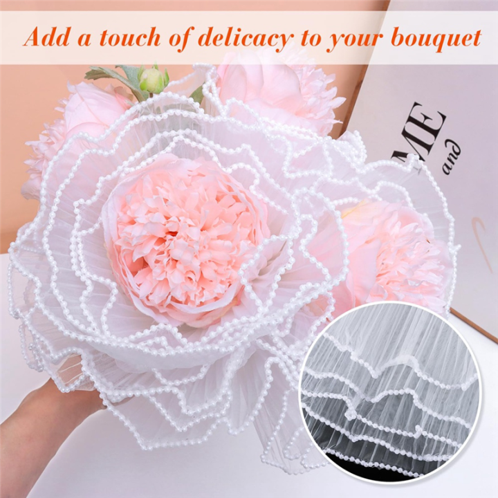 NCANRUI%203pcs%20Bouquet%20Wrapping%20Paper,%2011in%20X%204.5%20Yards%20for%20Each%20Pearl%20Edge%20Flower%20Packaging%20Fabric,%20(Black)%20-%20Image%206