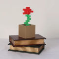 3D Printed Charming Pixelated Rose Pixel Art Design Home Decor Holiday Gift Item | Retro Aesthetic | Crafted Pixel Rose Staue. 
