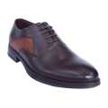 Chocolate  Leather  Lace Up Side Pattern Design Black Horse Formal Shoes For Men. 